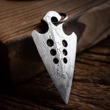 야외 비상 생존 도구 자기 방어 보호 목걸이 화살촉 작살 펜던트, 자기 방어 조절 가능 화살 펜던트 상품 이미지