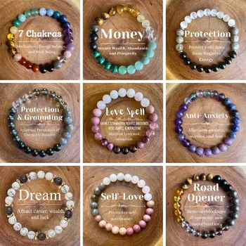 Classic Natural Stone Wealth Love Lucky Bracelet for Men and Women Fashion Original Stone Beading Creative Strings Jewelry 1