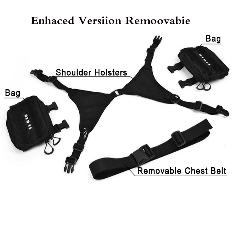 Streetwear Punk Chest Rig Bag For Unisex Hip-Hop Tactical Chest Bags Functionality Vest Fanny pack Women Phone pocket Wallet Sling Chest Bag