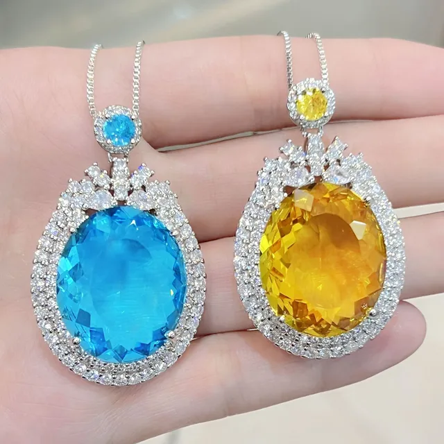 巨大195Ct BIG 天然Yellowブルーサイトペンダント 巨大195Ct BIG 天然Yellowブルーサイトペンダント