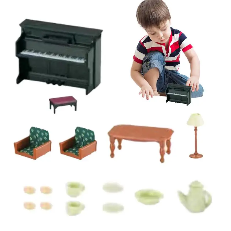 

Набор мебели для кукольного домика, миниатюрный набор мебели для кукольного домика, аксессуары для обучения и обучения, ролевая мебель