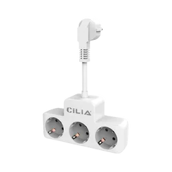 High - Power Euro Wall Plug Charger with Short Cord and Dual - Color Options, 3 - Port Charging Station - White