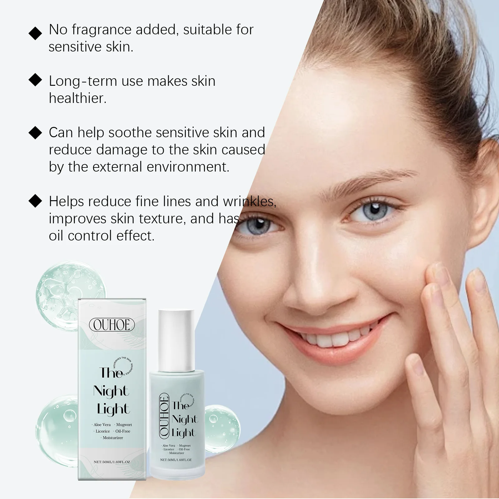 Moisturizing Face Cream Smooth Firm Shrink Pores Lifting Brightening Repair Dry Skin Rejuvenation Hyaluronic Acid Night Lotion
