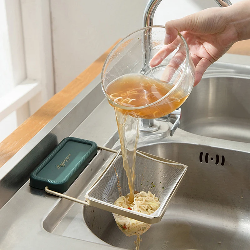 Sink Filter Rack drain filter basin drain filter sink drain set Kitchen Foldable Food Waste Sink Strainer Mesh Bag Stand Garbage Net Shelf Anti-Clogging Garbage Mesh Bag