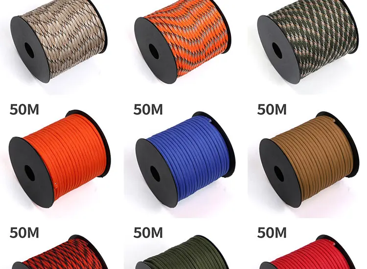 Description Picture 4 of item7 Strand 4mm Paracord Rope 550 Military Tactical Parachute Cord Camping Survival Accessories Tent Lanyard DIY Bracelet Weaving
