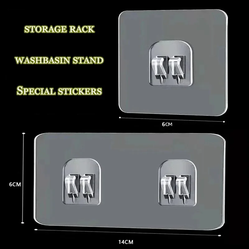 5-50pcs Waterproof Strong Adhesive Hook Shelf Sticker for Bathroom Kitchen Wall Shelf Kitchen Sticking Wall Screw Hook Storage 6