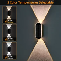 2/4 Pack Solar Fence Lights 3 Modes LED Lens Solar Lights Up & Down Solar Wall Lights for Yard, Pool, Porch, Patio, Railing 3