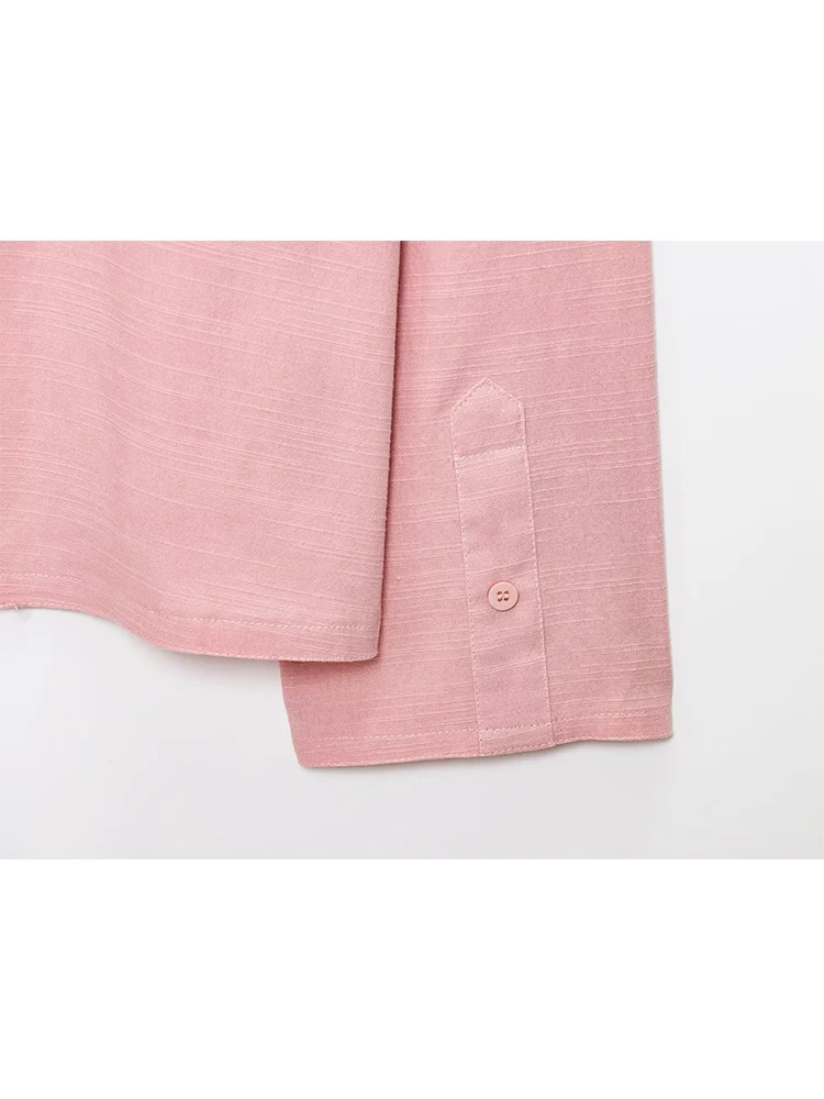 TFMLN 2 Piece 2025 Summer Women's Shorts Sets Chic Casual Loose Long Sleeve Single Breasted Shirt Straight Shorts Outfits