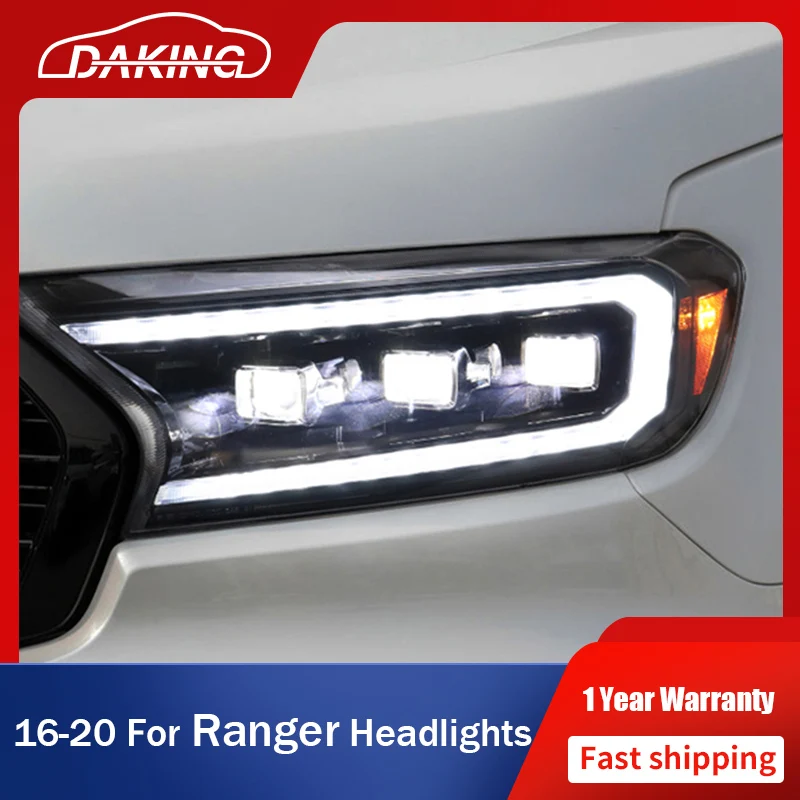 

Передсветильник фары автомобиля s для Ford Ranger 2016-2021 Thunder Everest, передние фары s, противотумансветильник фары, светодиодные дневные ходовые огни, указатели поворота, фары, биксеноновые линзы