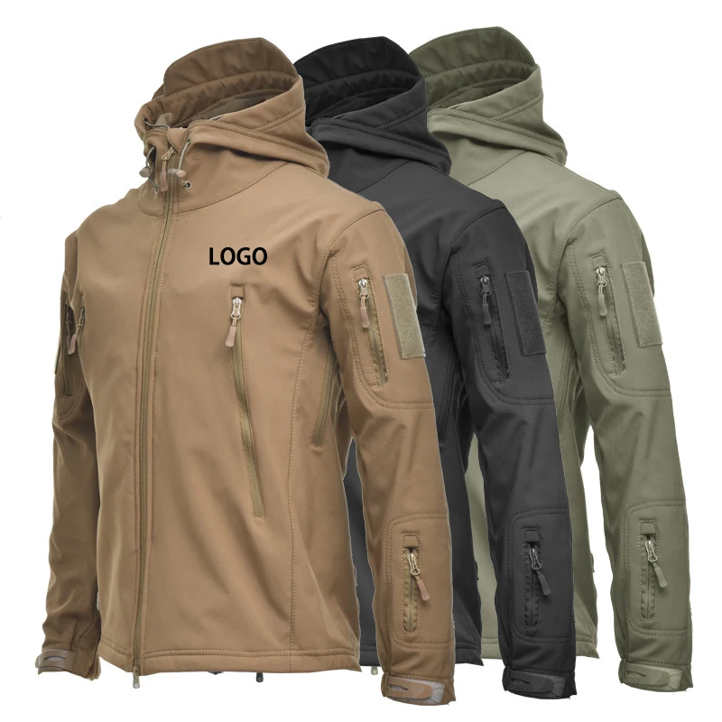 

Outdoor Shark Skin Soft Shell Charge Coat Men's and Women's Autumn and Winter Thickened Waterproof Camo Tactical Mountaineering