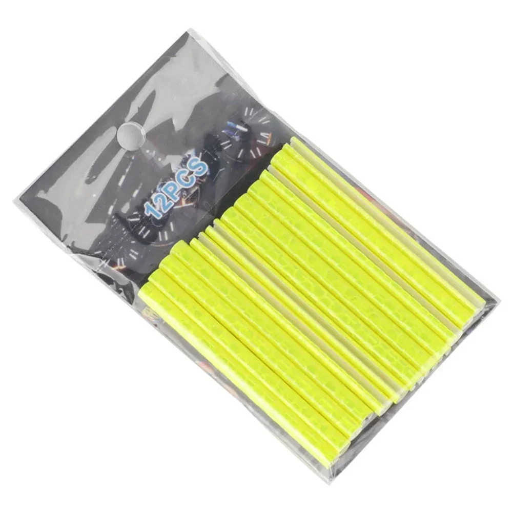Bicycle Wheel Spokes Reflective Sticker Tube Strip Cycling Reflector DIY Cycling Reflector Bike Moto Scooter Reflective 12pcs