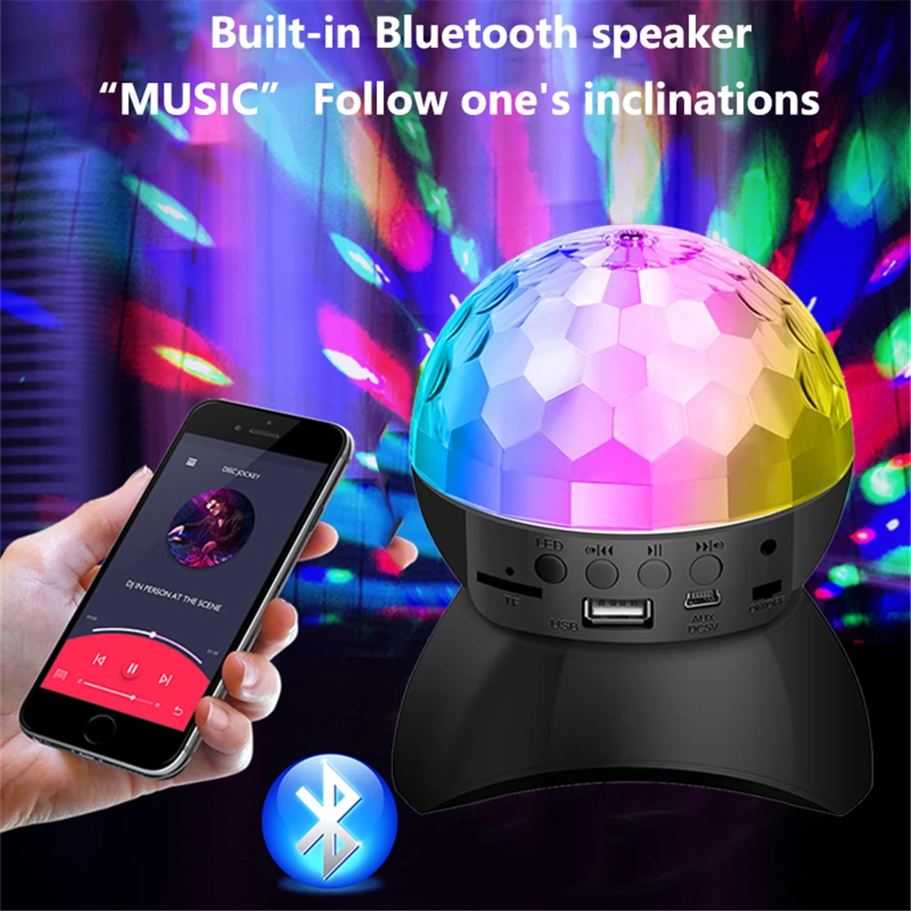 

Беспроводной динамик Bluetooth, лампа для дискотеки, освещение для диджея, лампа для сцены, лампа для сцены, 3 Вт, цветная лампа для сцены, для дня рождения, освещение