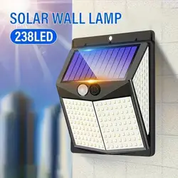 Solar - Powered Motion Sensor LED Outdoor Wall Lamp, Waterproof for Garden Patio Yard Lighting (Black)