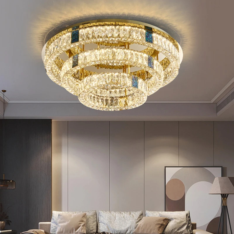 

LED Luxury Crystal Ceiling Lights Chandeliers for Living Room Bedroom Kitchen Decor Home Ceiling Lamps Lustre Gold Lampara techo