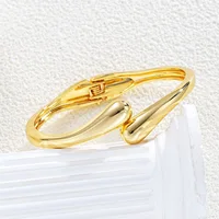 Hot Sale Exaggerate Individuality Metal Smooth Surface Water Drop Bangle for Woman  Adjustable Bracelet Paty Jewelry Daily Wear - Image 3