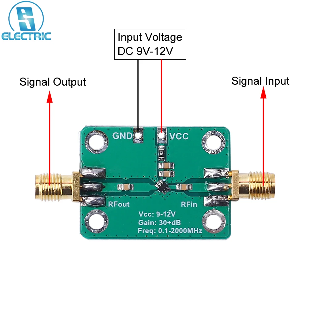 Rf Broadband Amplifier Low Noise Amplifier Lna 0.12000mhz Gain 32db