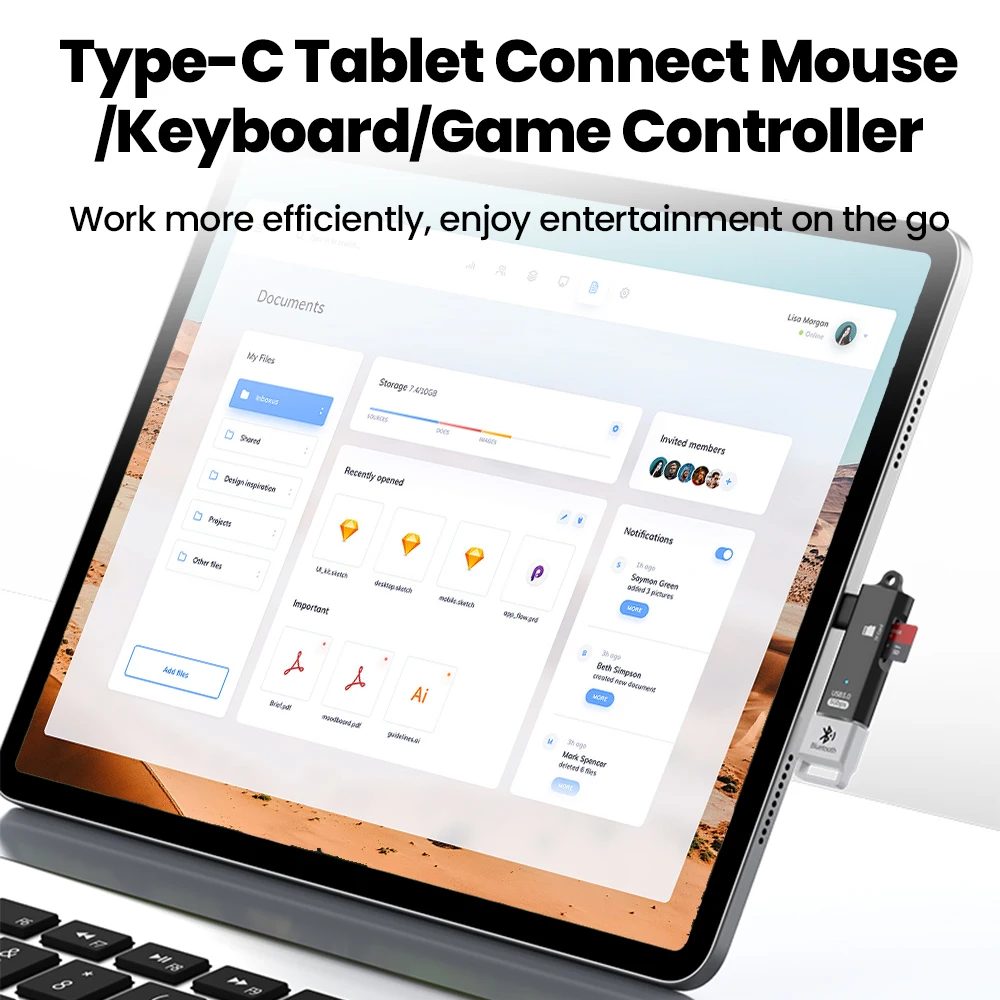 2-in-1 타입 C OTG 어댑터 USB3.0 - 타입 C/TF 메모리 카드 리더 고속, 아이폰 15 16 화웨이 노트북 USB 타입 C 어댑터 호환