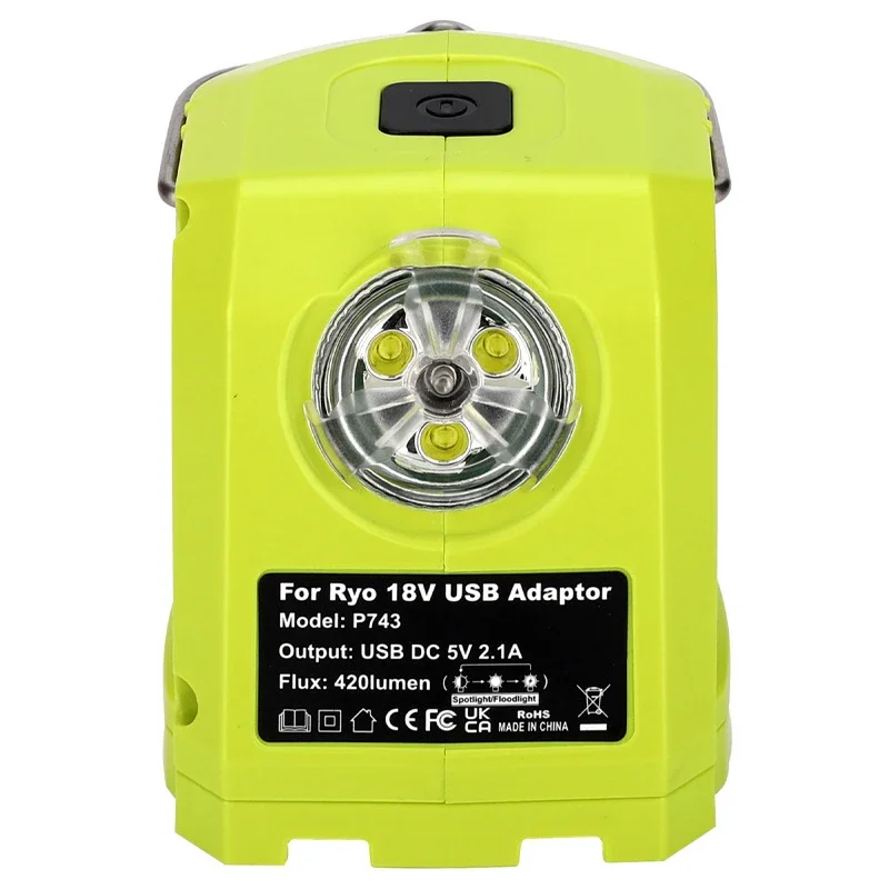 RYOBI 14.4V-18V Ƭ ̿ ͸ LED ۾, Ryobi ޴ ƮƮ   ǰ,  USB  , 9W