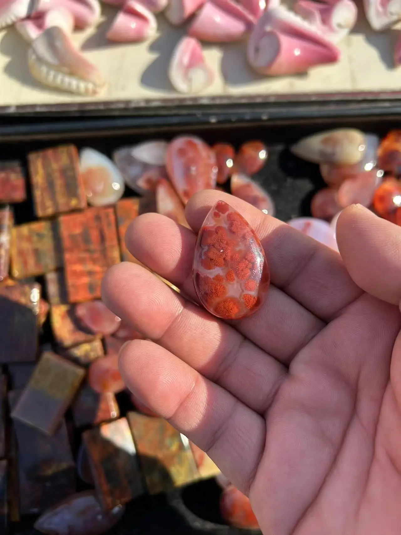 Natural Vermilion Crystal Pendant Water Drop Shape Men's And Women's Anti-Evil Decorative Play Collection Exquisite Shape