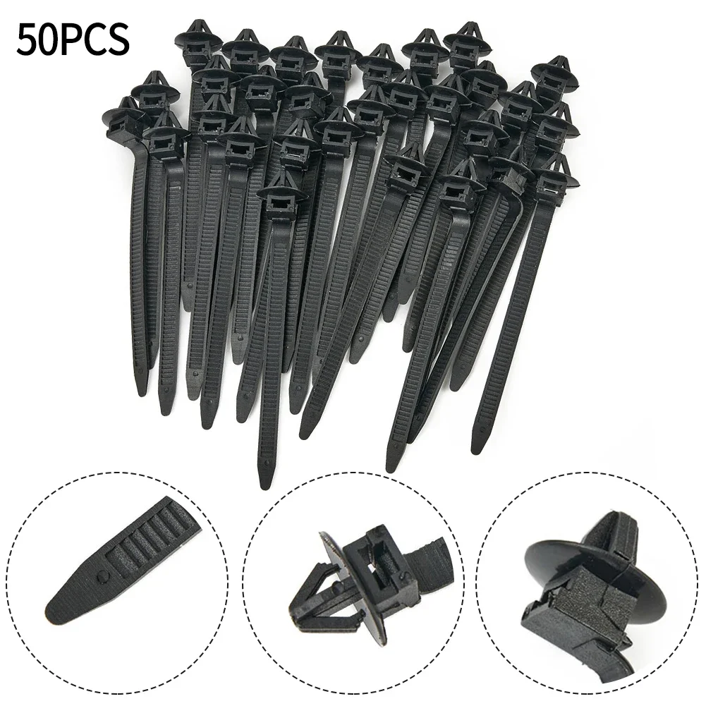 Auto Bevestigingsmiddel Vaste Slang Set Kabel Clips Bevestigingsriem Stropdas Wrap 50 Stuks Accessoires Hoge Kwaliteit Gloednieuw