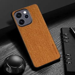 Lightweight & Durable Leather Wood Grain Phone Case for Reno15 Pro Max (Orange)