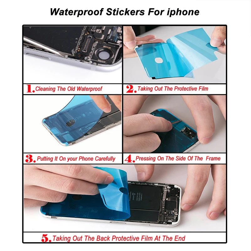 10Pcs Waterproof 3M Adhesive For iPhone 7 8 Plus X 11 12 13 14ProMax Various Series Stickers LCD Screen Frame Tape Repair Parts