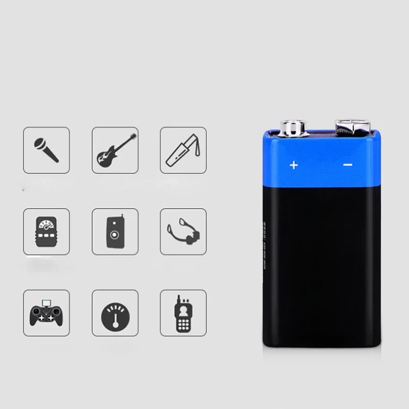 10PCS 9 volt battery 9V Disposable Carbon Multimeter Alarm Microphone 6F22 Iron Case Dry Battery