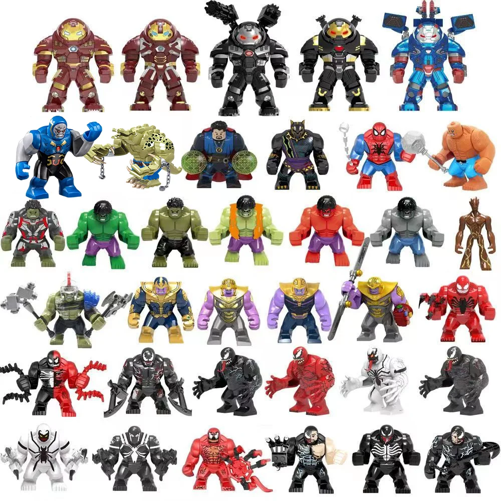 Blocos de Montar Marvel: Super-Heróis Anti-Hulk, Mech, Thanos, Homem-Aranha, Venom - Brinquedo de Cidade, Presente de Aniversário Infantil