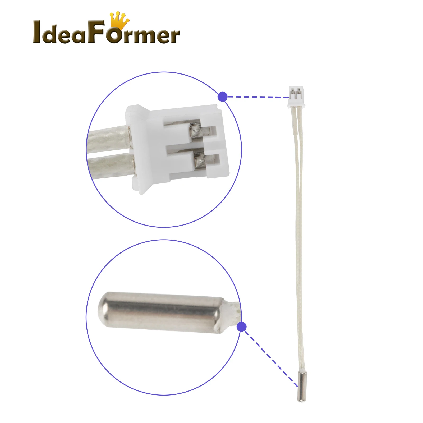 For Elegoo Neptune 4 Thermistor NTC100K 3950B PH2.0 24V 50W