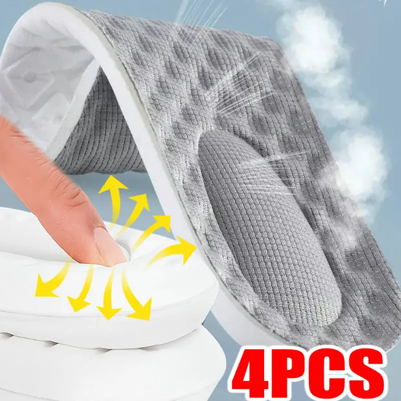 

4pcs 4D Insoles Memory Foam Latex Sport Insoles for Shoes Sole Cushion Running Breathable Deodorization Soft Shose Pads