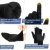 Winter gloves, men's gloves black heated non-slip touch screen with hot soft knit for running, driving and hiking 6