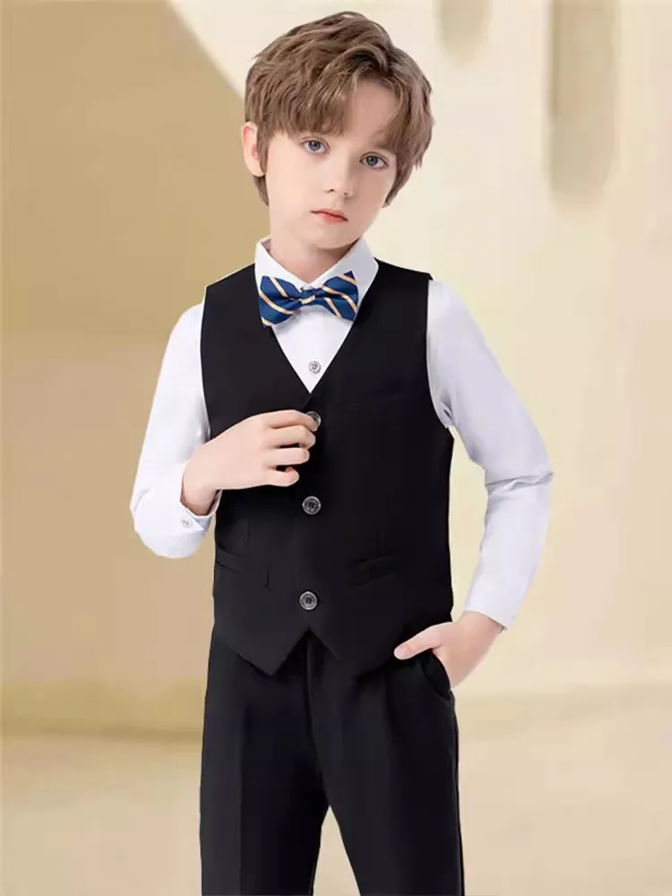 Children Wedding Suit Teenager Kids Piano Ceremony Tuxedo Dress Flower Boys Photograph Blazer Party Performance Costume Boys Suit Set