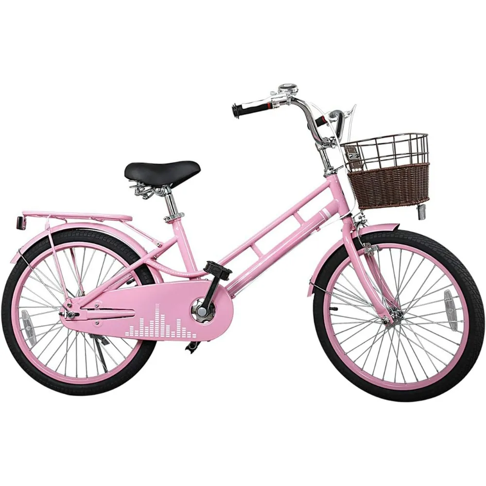 

20 Inch Kids Bike Bicycles , Children Toddler Girls Leisure Bicycle with Basket Kickstand Send children on Children's Day