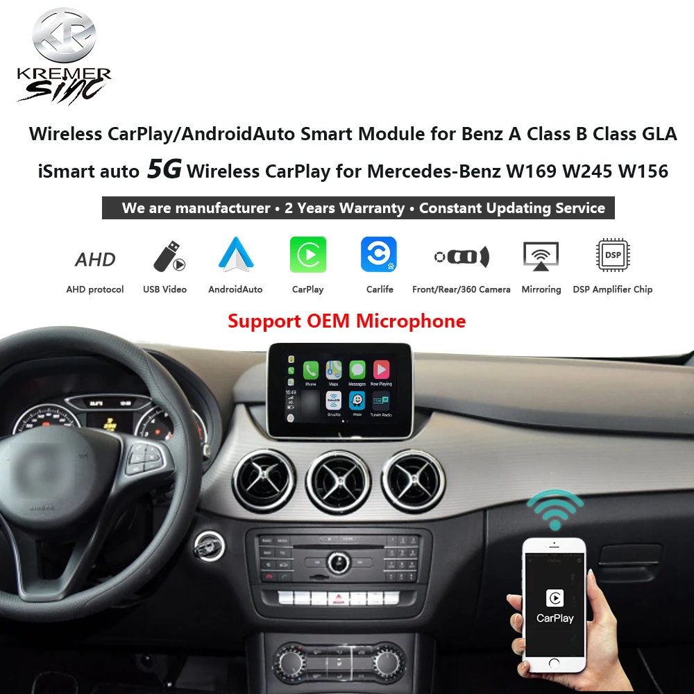Wireless Apple CarPlay AndroidAuto Retrofit für Mercedes Benz A / B