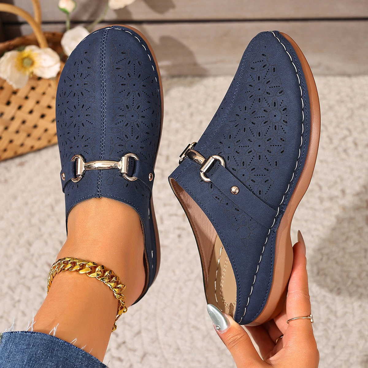 Women Slippers Lightweight Fashion Half-support Slippers Outdoor Wading Shoes Middle-aged Mother Sandals Summer Slides Women - 6