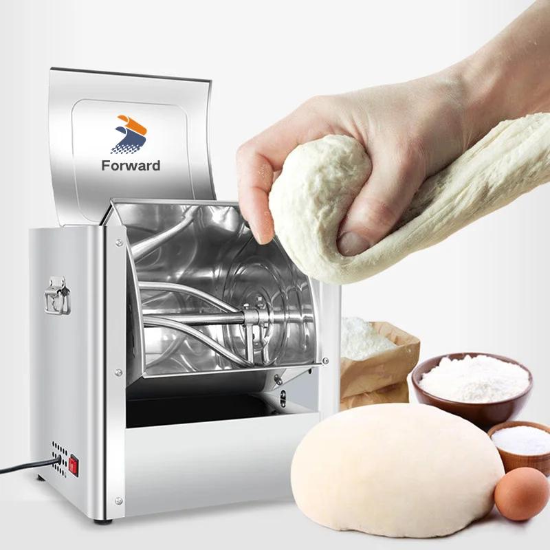 6KG 220V 850W 3-5mins 60rpm/min Kneading Dough Machine for Bread Cake Pizza Biscuits Noodle Dumplings Steamed Bun Wonton Wrapper 6