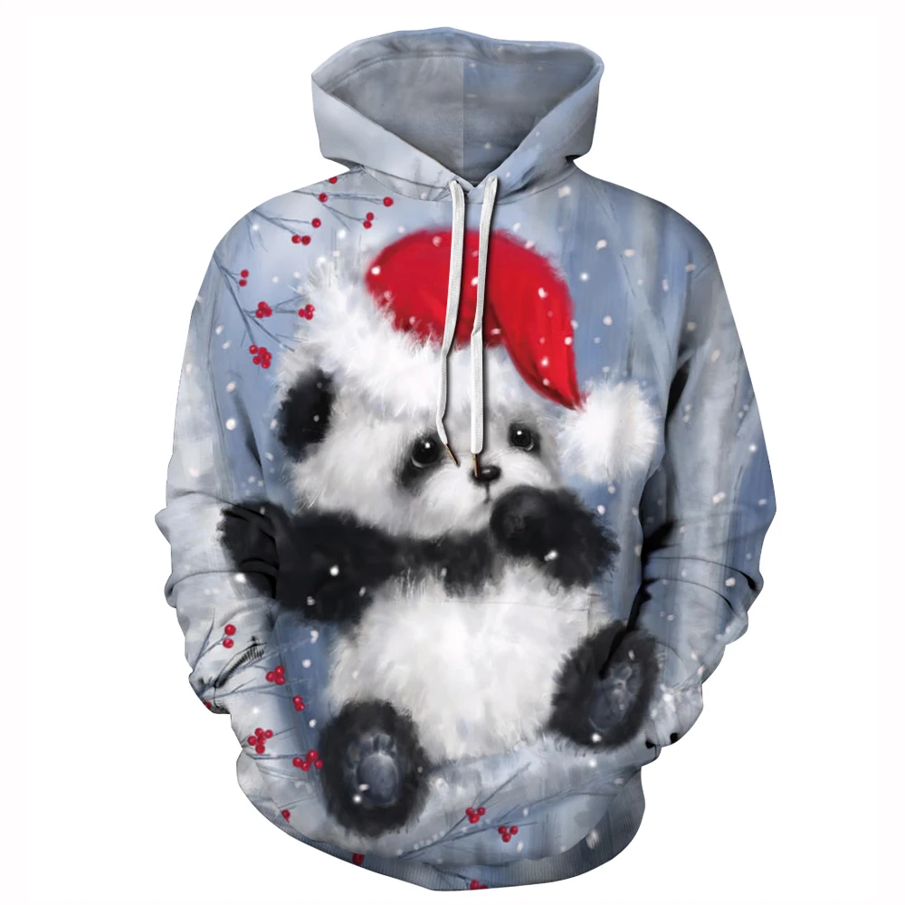 

Leuke Panda Kerstmis Print 2022 Nieuwe Man Vrouwen Winter Sweatshirt Warme Vintage Voor Vrouw Mode3D Hoodie Vrouwelijke