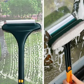 Spazzola multifunzionale per schermi antizanzare Spazzola per vetro Spazzola per vetro asciutto e bagnato a doppio uso per la pulizia della casa Spazzola per la polvere Strumento per la pulizia delle finestre 1