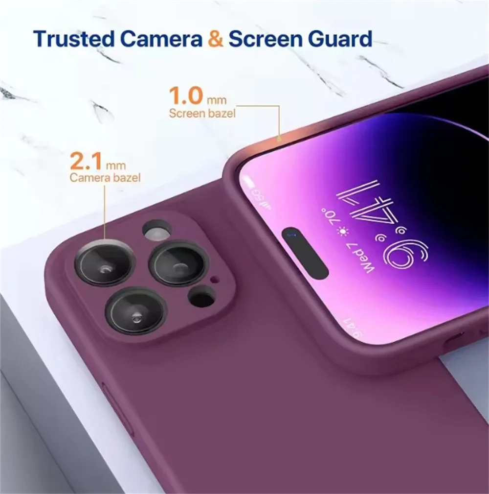 Luxury Plum Red Liquid Silicone Soft Phone Case