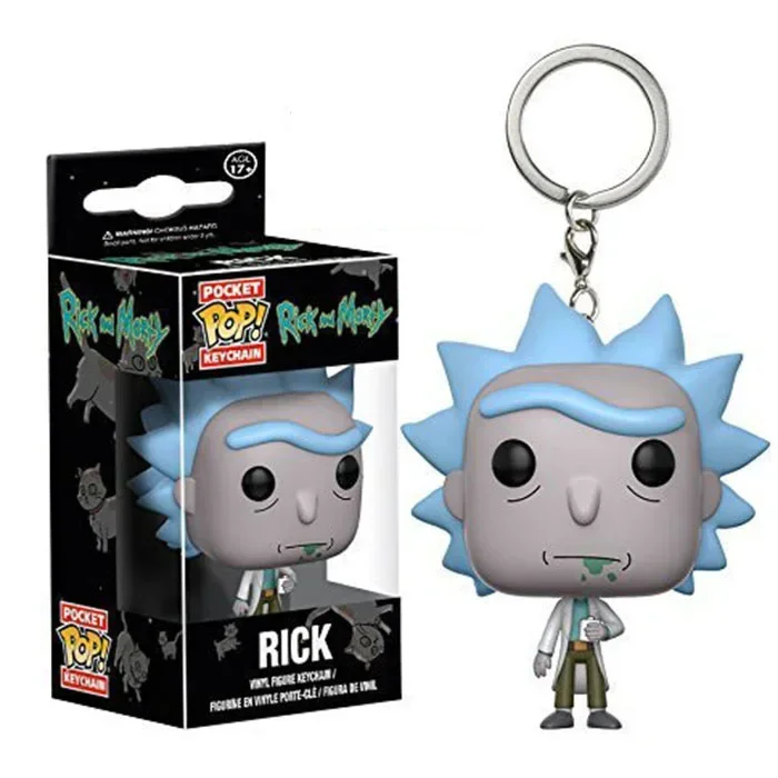 Funko Pop Pickle Morty Ologramma Rick Clone Portachiavi Giocattolo Mr Meeseeks Palla Di Neve Action Figure Giocattoli Modello Bambola Giocattolo