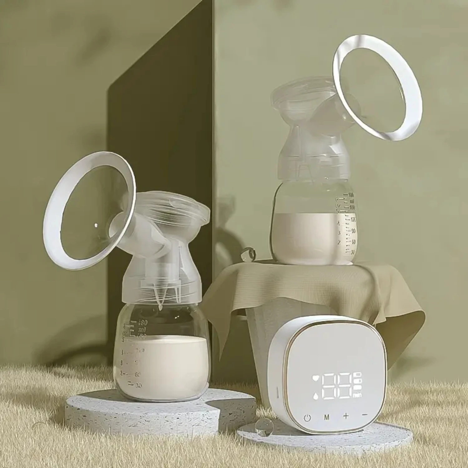 Super Family Electric Breast Pump, LED Display Hands-Free Portable Milk Extractor, 3 Modes Silent Automatic Milker
