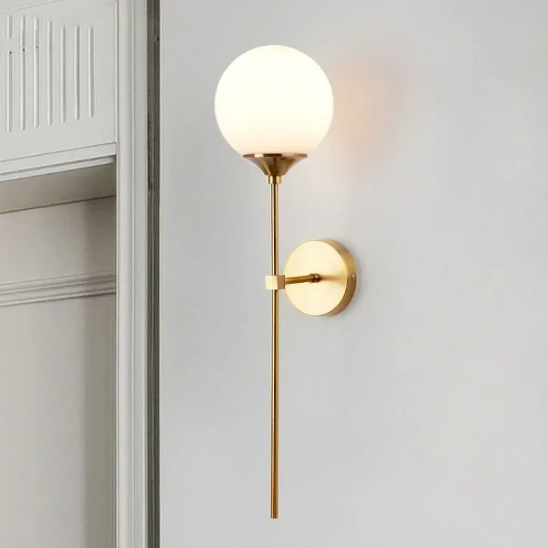 Scandinavia Glass Ball Wall Sconce Light Wall Mounted Lamp for Bedroom Living Room