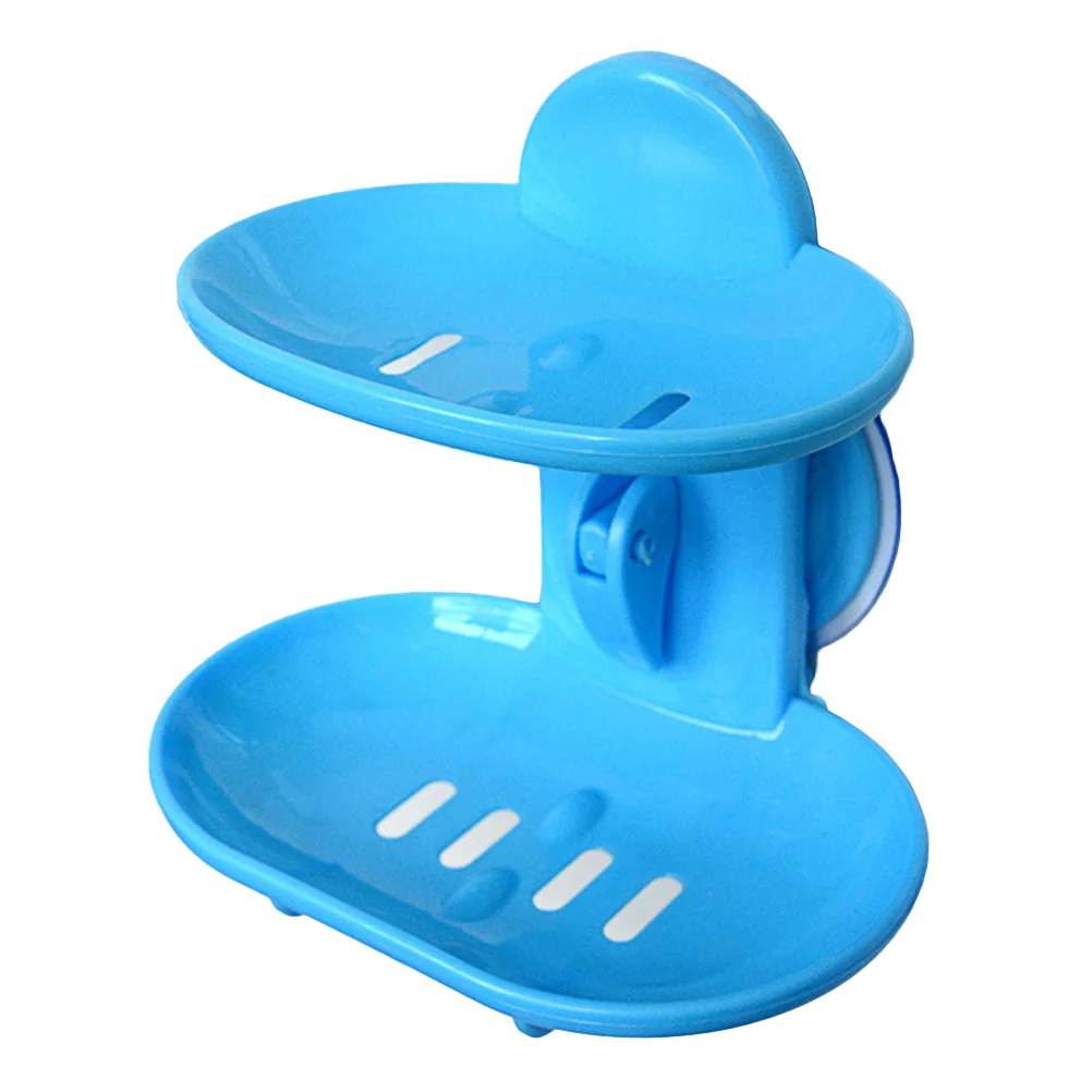 

Double Soap Dish Suction Soapdish Sucker Holder Cup Shower Travel Tray