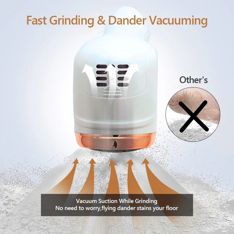 Rechargeable Electric Foot File Electric Pedicure Sander IPX7 Waterproof 2 Speeds Foot Callus Remover Feet Dead Skin Calluses 6