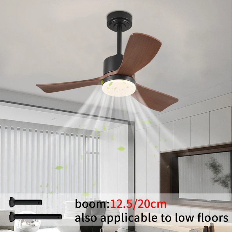36 Inch Ceiling Small Ceiling Fan, Three Blades, with Remote Control Bottom Noise Fan Light, Terrace Bedroom and Living Room