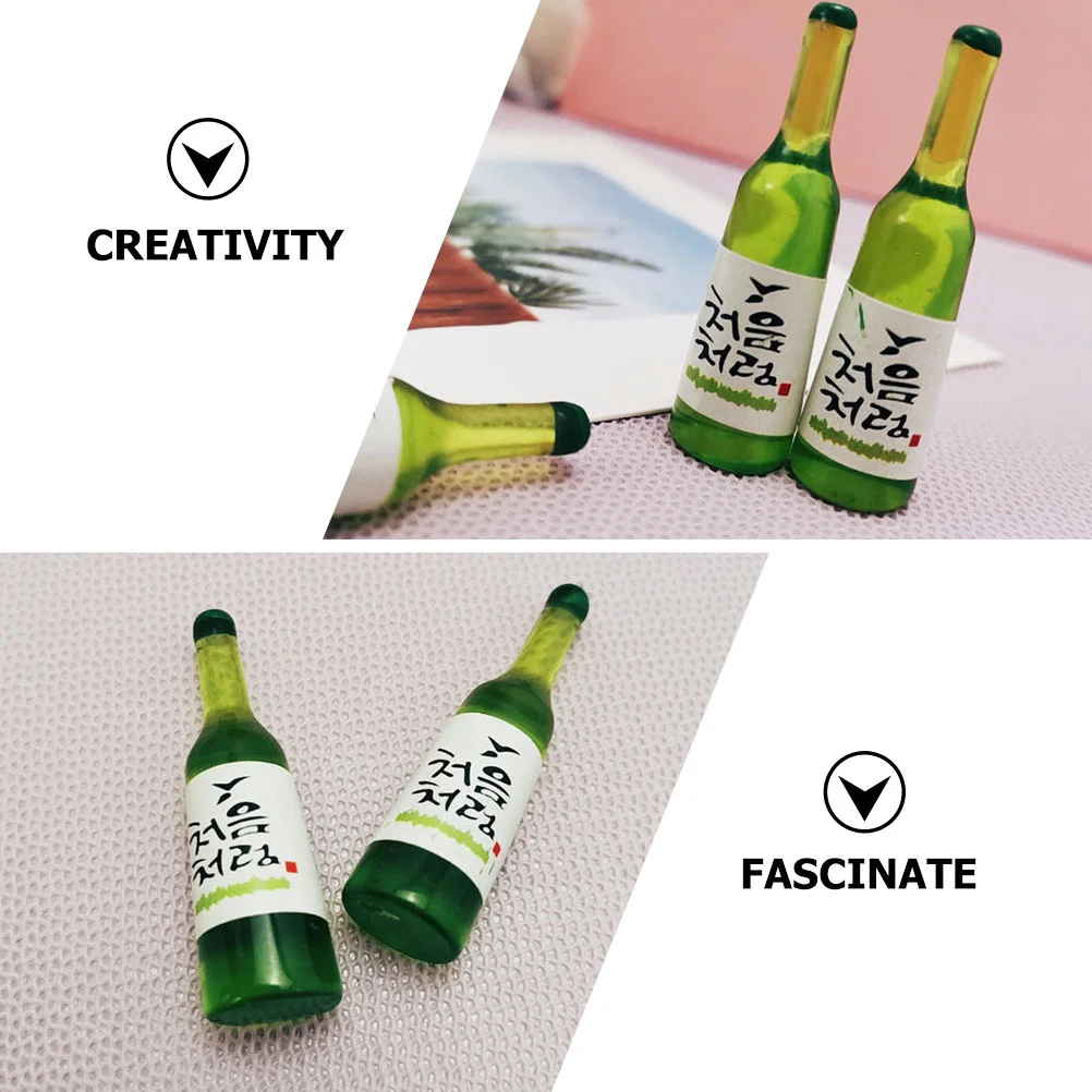 15 Pcs Mini Wine Bottles Realistic Simulation Korean Rice Decorative Vases Mini House Accessories Lifelike Resin Statues Home 2