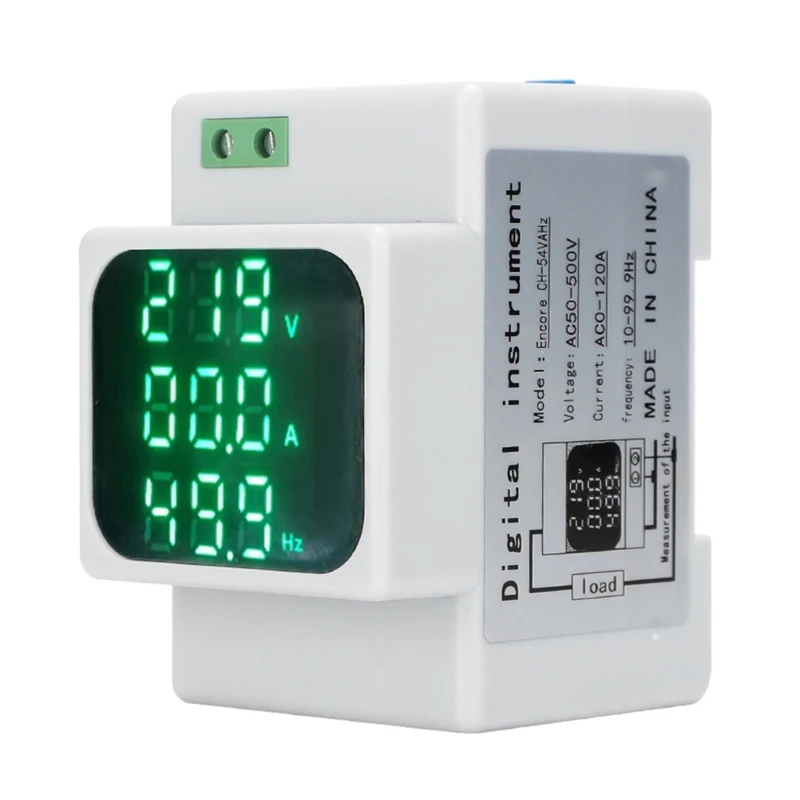 

Amp Detector Din Voltmeter Ammeter Meter Multimeter AC60-500V 1-100A Current Frequency Meter