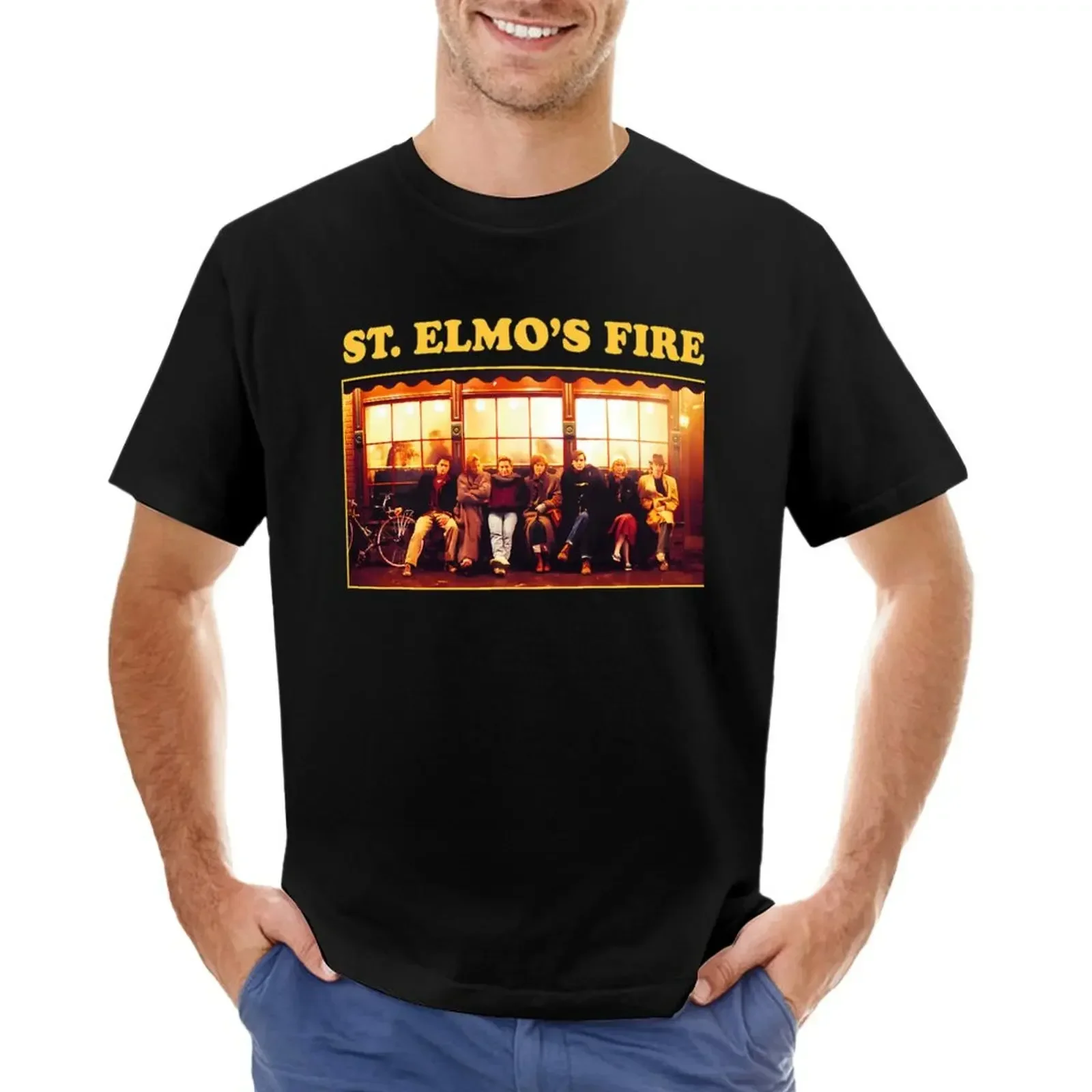 

st. elmo's fire T-shirt summer top aesthetic clothes korean fashion designer t shirt men