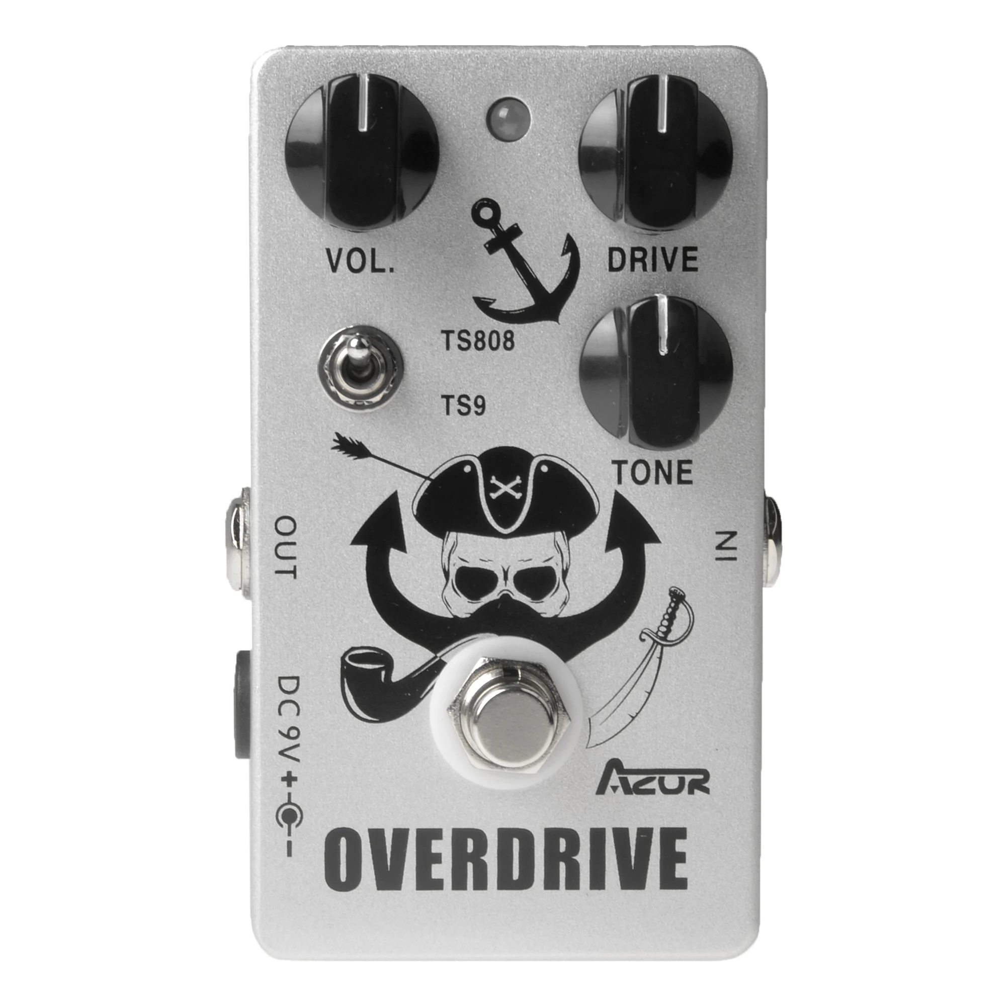 CP76CaptainSilverOverdriveGuitarPedalTubeScreamer9VEffect