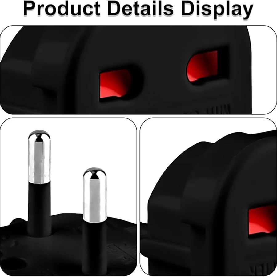 Universal UK to European Travel Plug Adapter Converter - 2 Pack